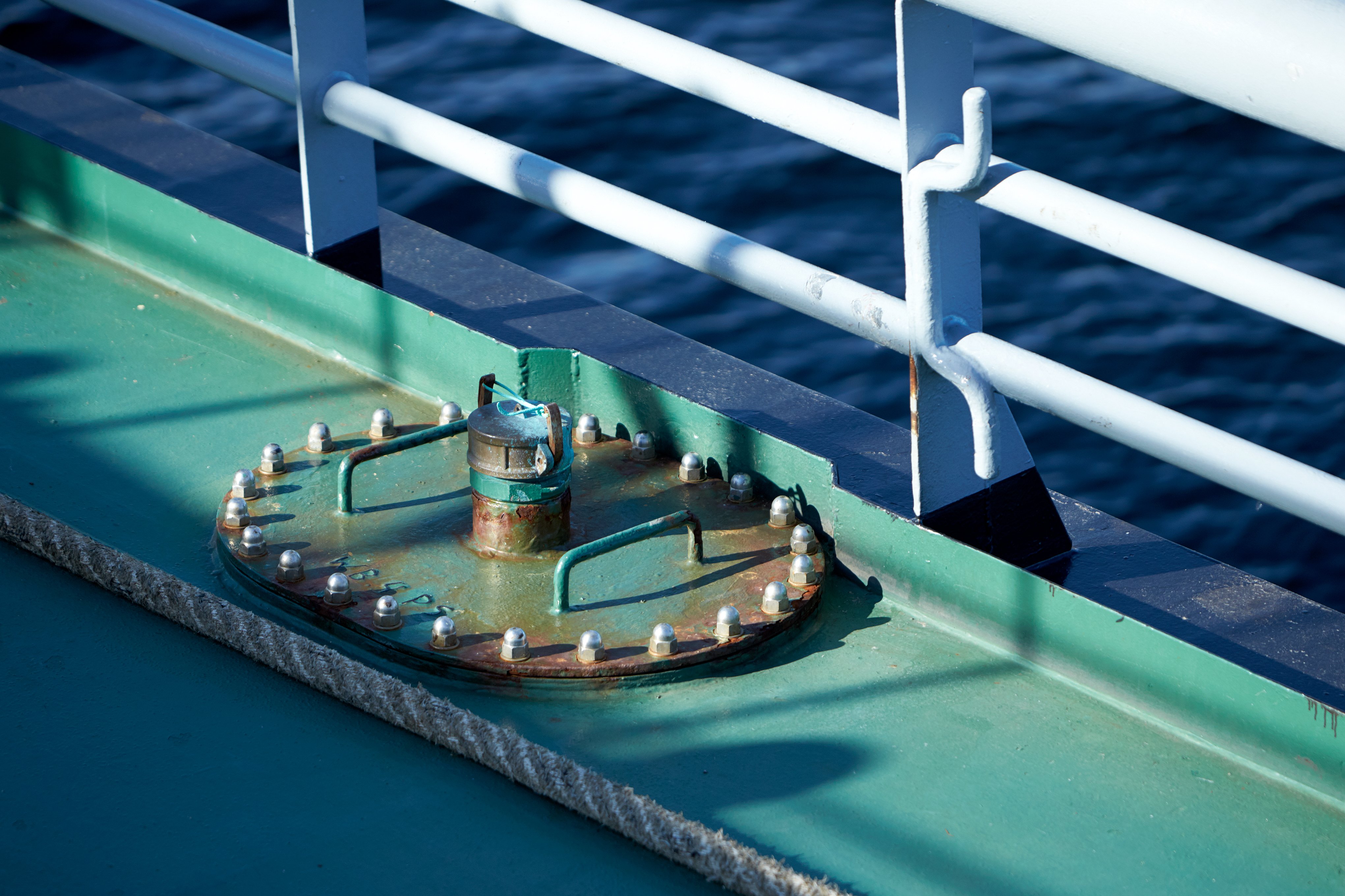 Close-up of the deck on a Stena Oil ship